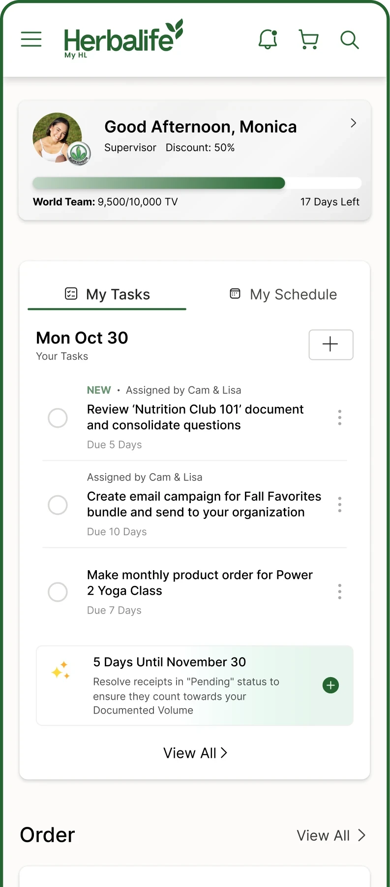 Monica — Supervisor mobile dashboard